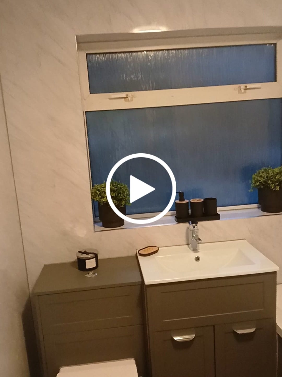 Customer video review of Premium Grey Marble Gloss Shower Wall Panel – 1M x 2.4M
