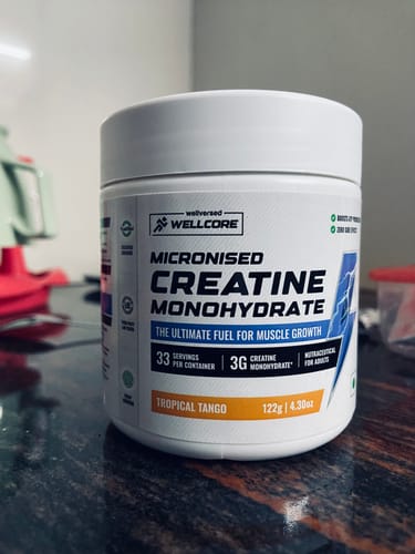 Customer photo review of Wellcore - Pure Micronised Creatine Monohydrate (122g, 33 Servings) Tropical Tango