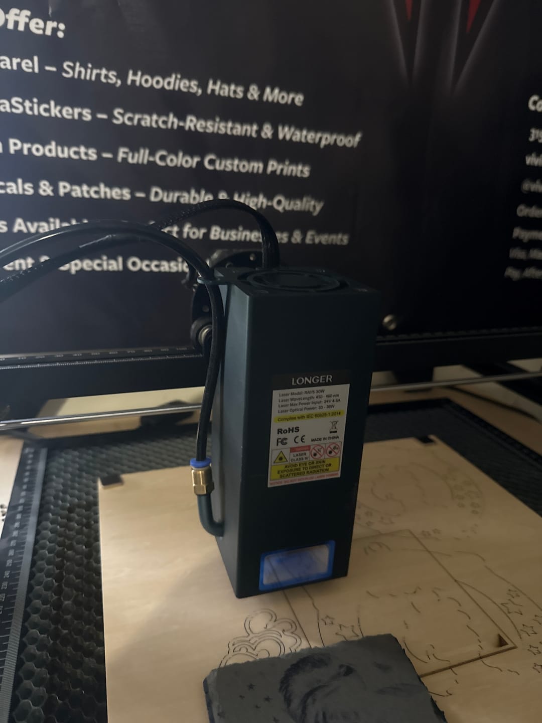 Customer photo review of 30W Laser Module for Longer Ray5
