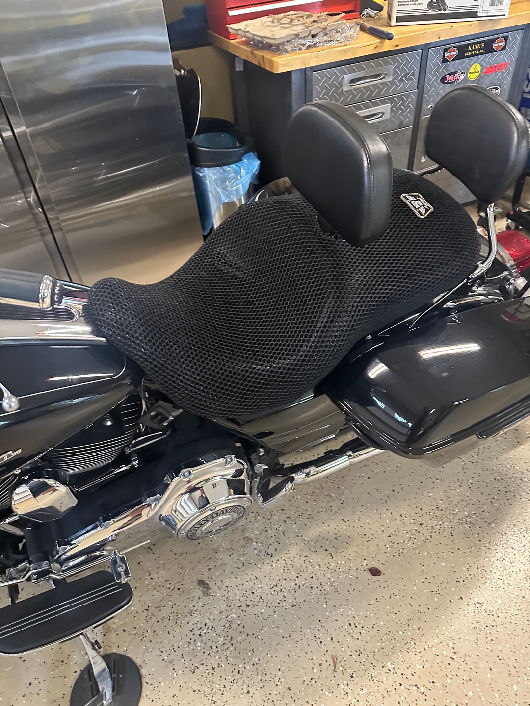 Wind Rider mesh seat cover on a Harley Davidson Street Glide Special