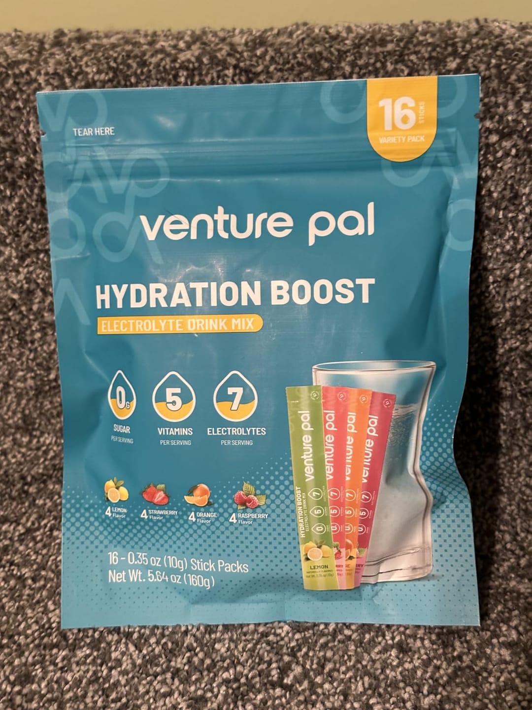 Customer photo review of Sugar Free Electrolyte Powder Packets - Variety Pack - 16 Sticks