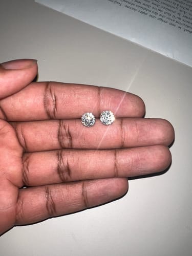 Customer photo review of MOISSANITE ROYAL STUDS.