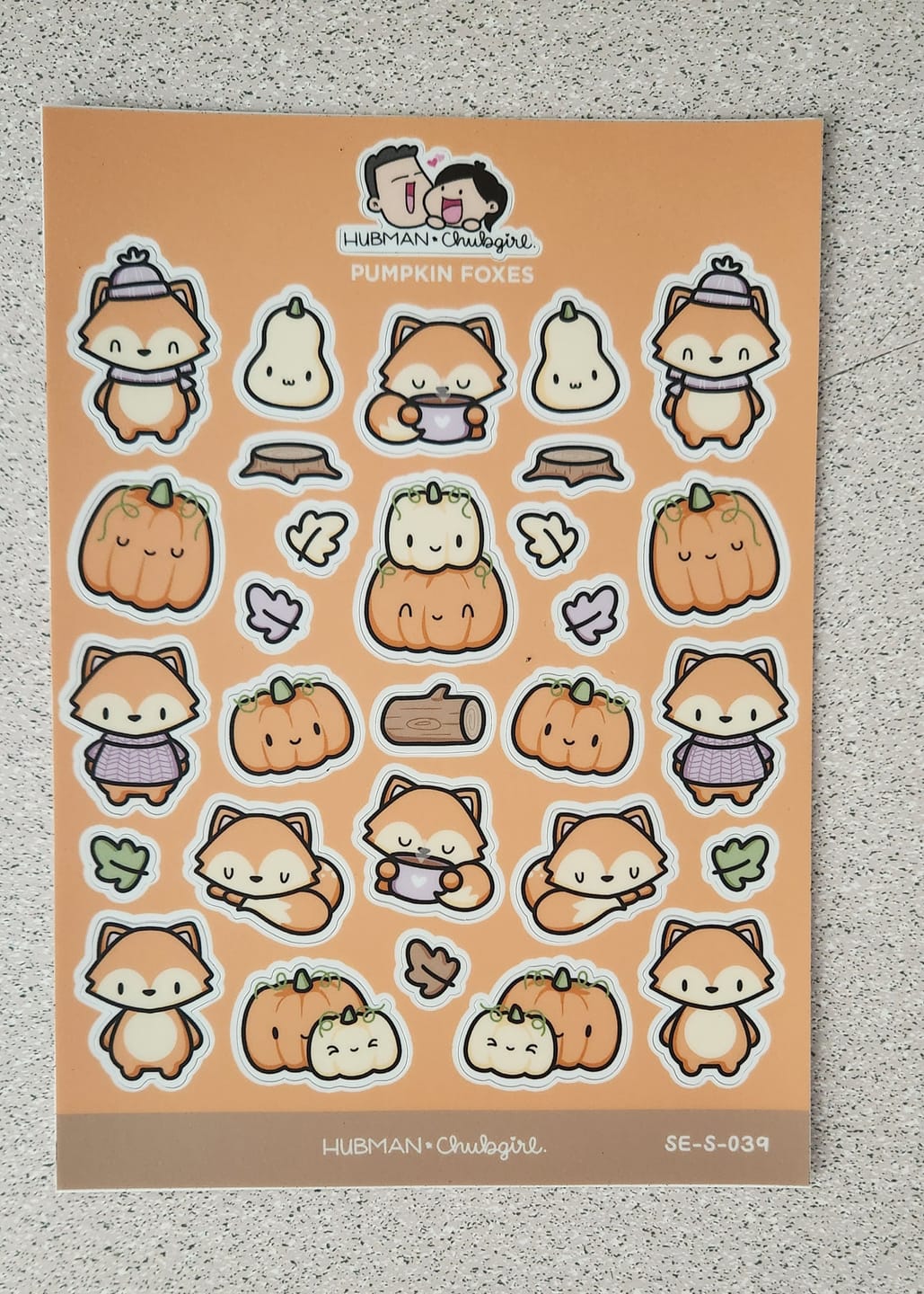 Customer photo review of Pumpkin Fox Sticker Sheet