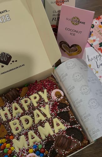 Customer photo review of Custom message loaded brownie