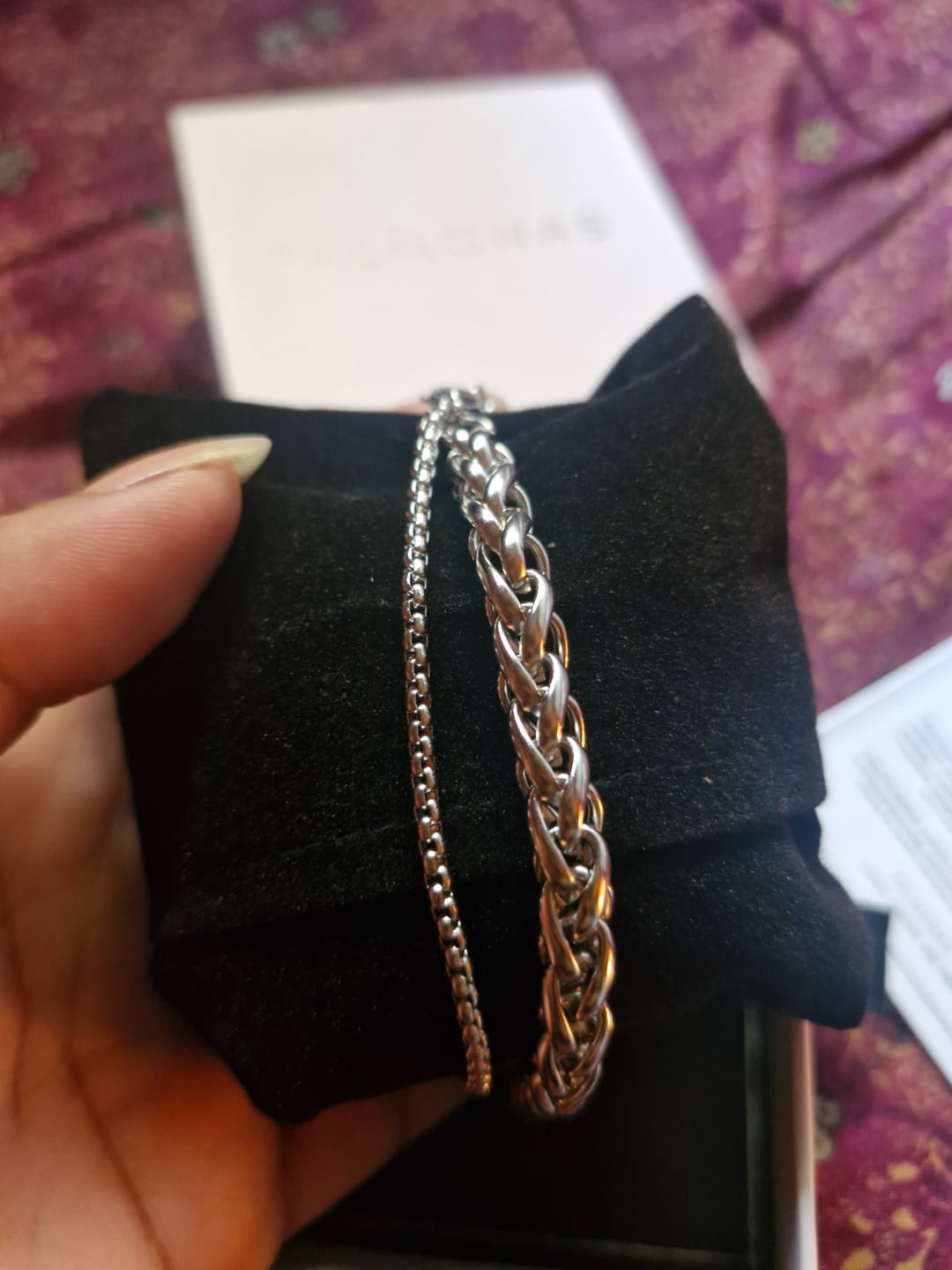 Customer photo review of Layered Silver Bracelet