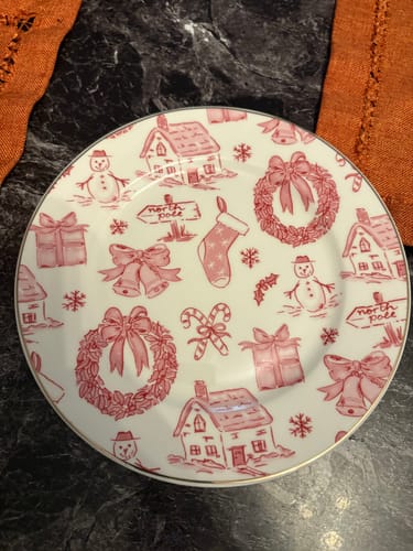 Customer photo review of Christmas Pink Bow Fine Porcelain Dessert/Dinner Plate
