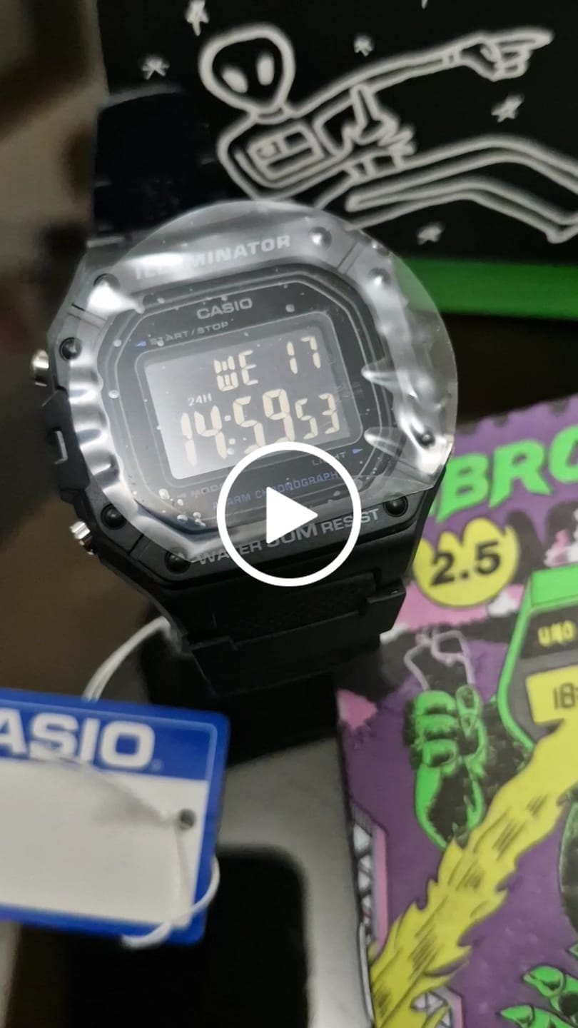 Customer video review of Reloj Casio Vintage W-218H-1BVDF Pantalla Negativa