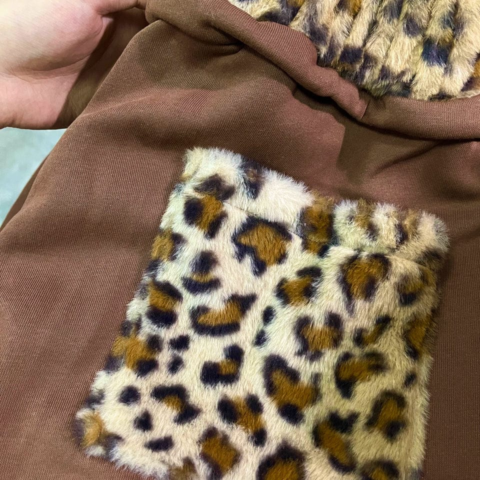 Customer photo review of Retro Double-Waist Leopard Patch Barrel Pants