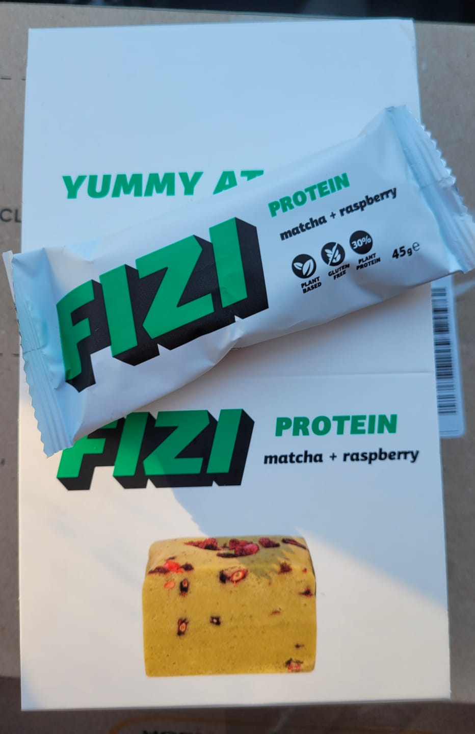 Customer photo review of Matcha + Raspberry