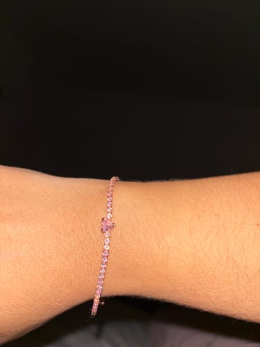 Customer photo review of PULSERA PANDORA CORAZON BRILLANTE TENIS ORO ROSA + KIT DE REGALO