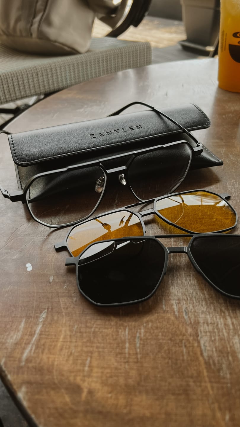 Customer photo review of Stallone | Extra Large Magnetic Clip-on Eyeglasses Sunglasses | ZanyLen