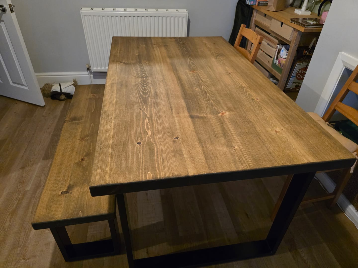 Customer photo review of Industrial Dining Table with Square Frame Leg