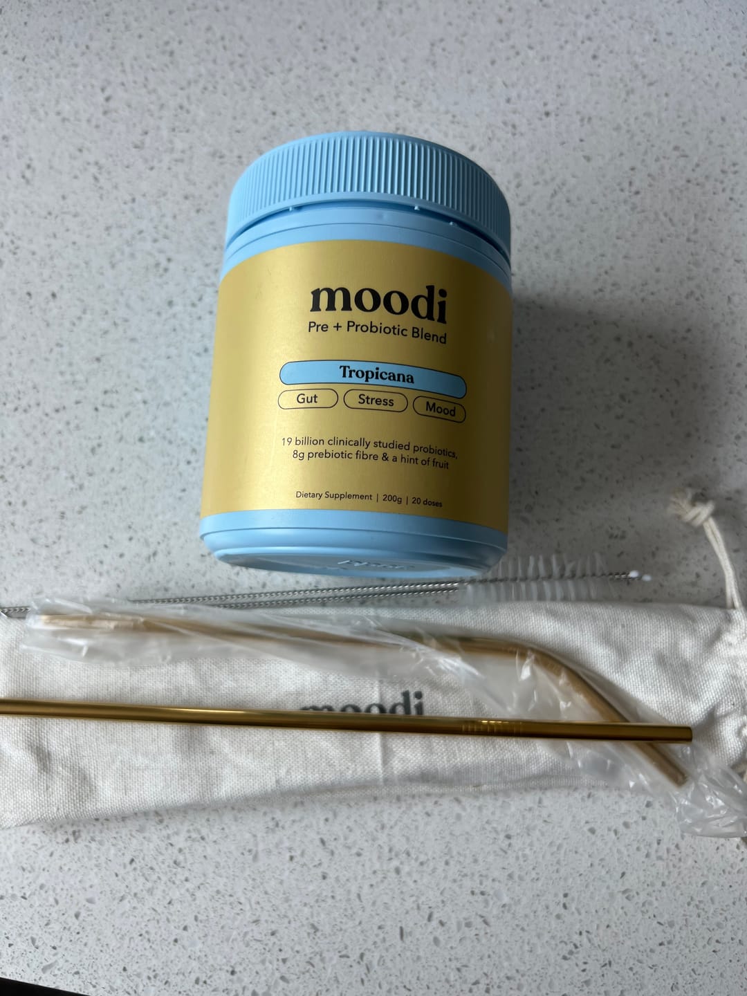 Customer photo review of Golden Reusable Straw Set