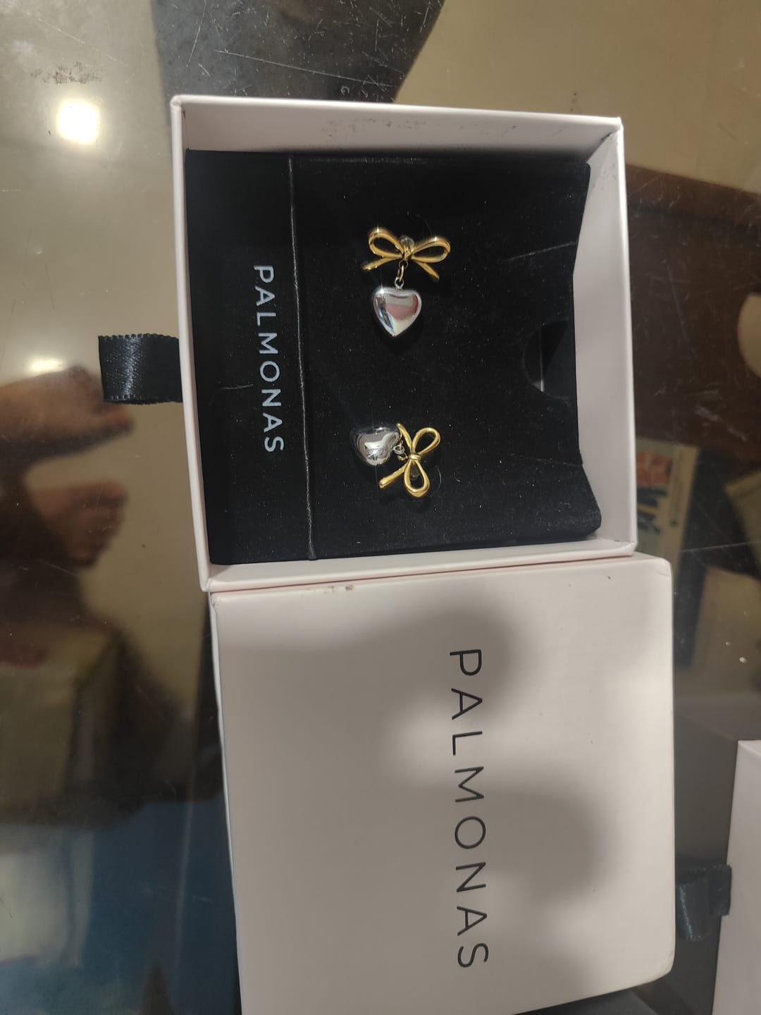 Customer photo review of Bi-metal Wrapped With Love Earrings