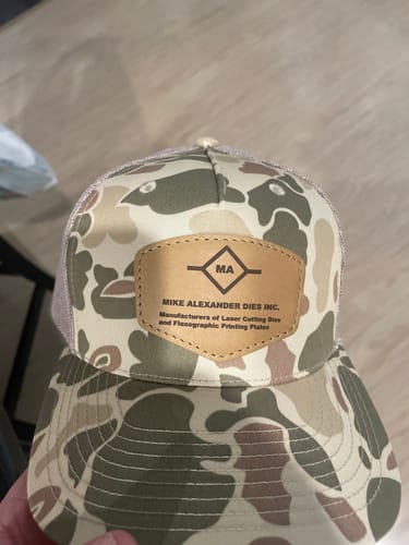 Customer photo review of Richardson 112PFP Camo Custom Leather Patch Hat