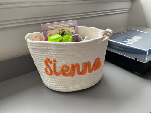 Customer photo review of Baby Knits™ Personalized Knitted Basket