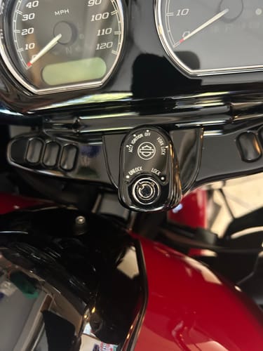 Customer photo review of HR3 Vivid Black Ignition Switch Panel Trim ROAD GLIDE SPECIAL FLTRXS 2015-2020