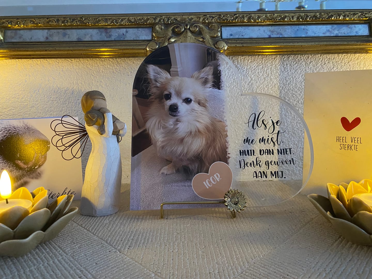 Customer photo review of Als je me mist - Gepersonaliseerd glazen hart