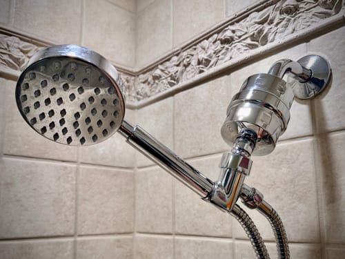 Customer photo review of 1-Spray Low Flow Handheld Shower Head Set with Shower Head Filter