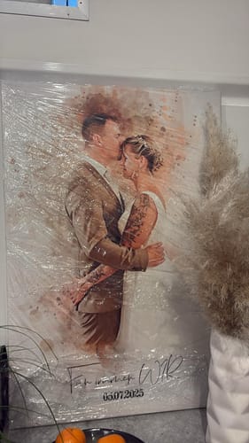Customer photo review of Dein Hochzeitsfoto als Aquarell Poster | Geschenk zur Hochzeit