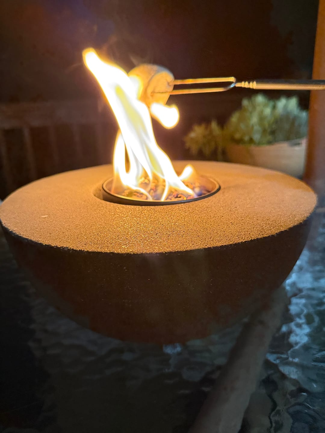 Customer photo review of Concrete Semi-Round Fire Pit