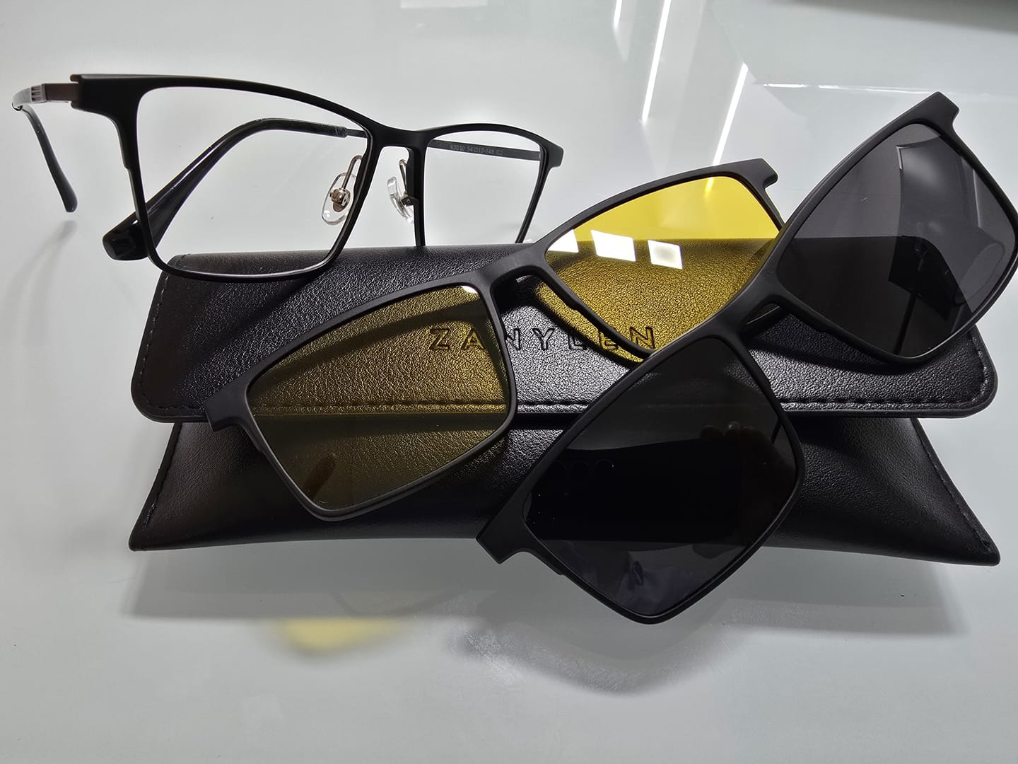 Customer photo review of Terrance | Flexible Lightweight Magnetic Clip-on Eyeglasses Sunglasses | ZanyLen