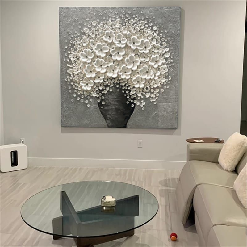 Customer photo review of Flower Textured Painting Canvas #FP066