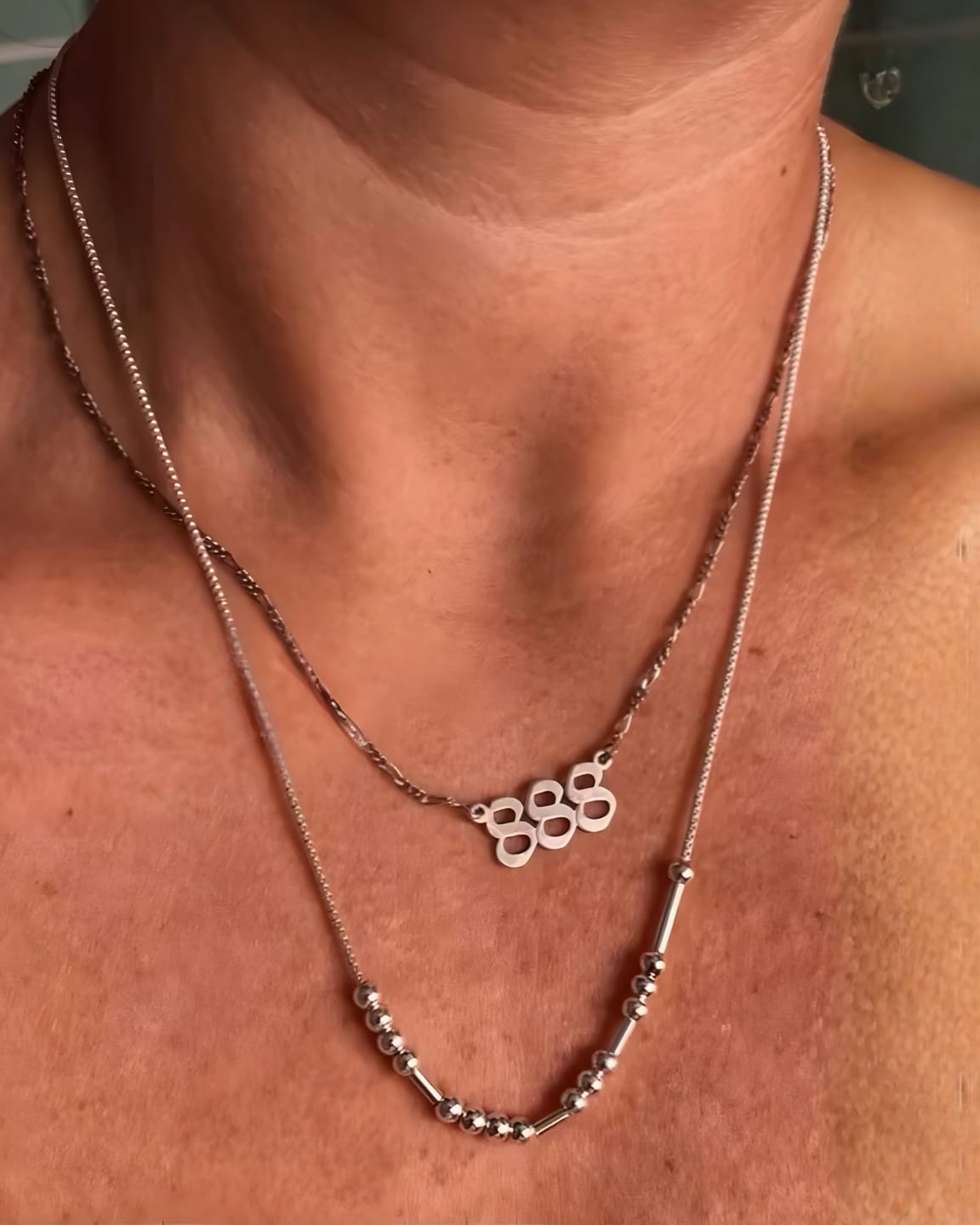 Customer photo review of Collier en code Morse