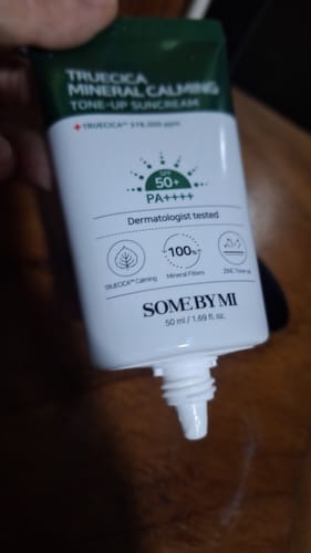 Customer photo review of Truecica Mineral Calming Tone Up Suncream SPF 50+ PA++++