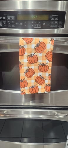 Customer photo review of Subtle F*ck Trump Pumpkin Hand Towel