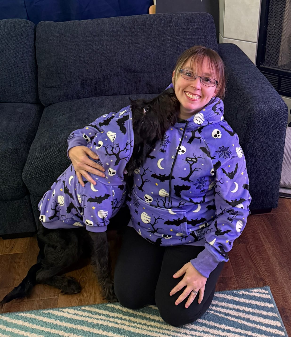 Customer photo review of Halloween Dog Hoodie - Purple
