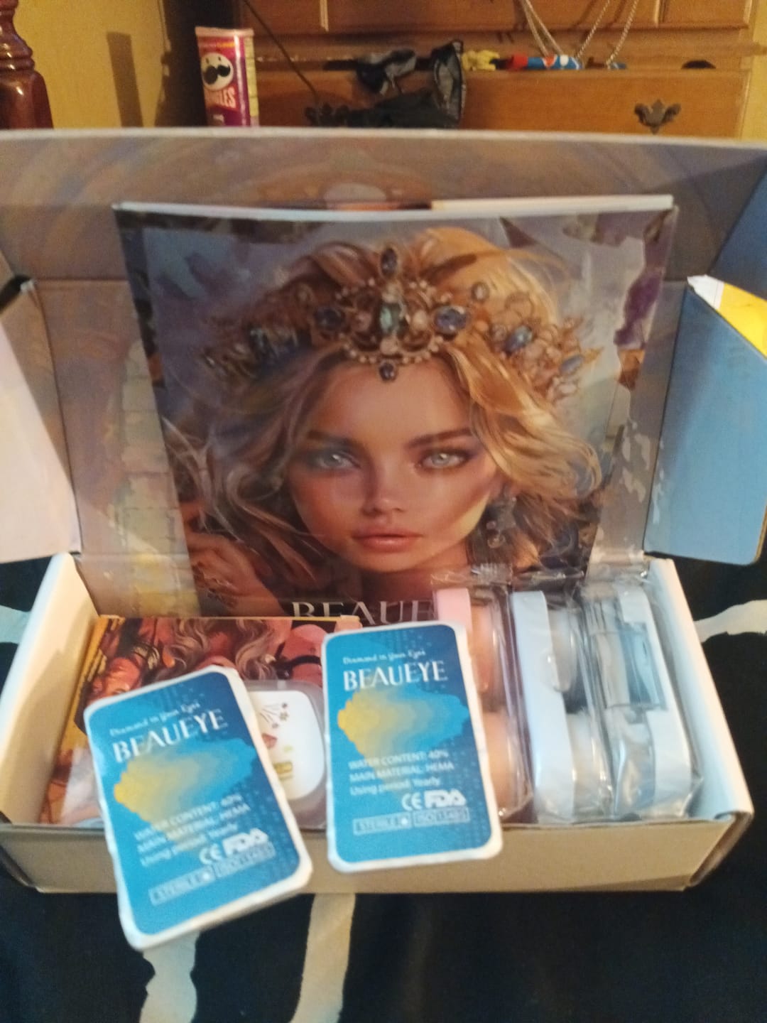 Customer photo review of Cosplay Lucifer's Eye Red Prescription Colored Contact Lenses