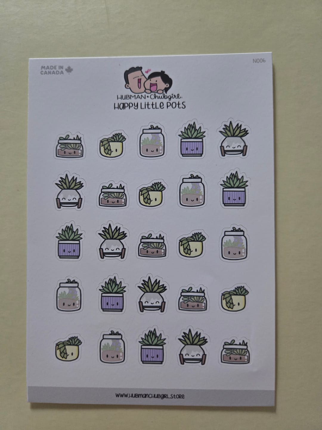 Customer photo review of Happy Little Pots Planner Stickers