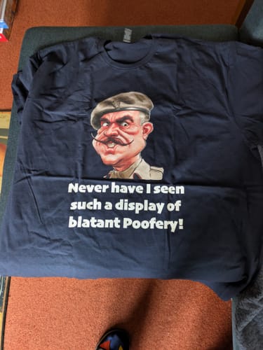 Customer photo review of ' Blatant  Poofery' T-Shirt