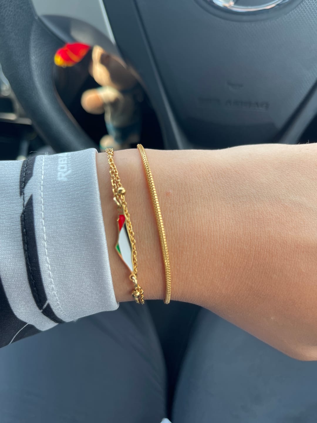 Customer photo review of Palestine Map Bracelet