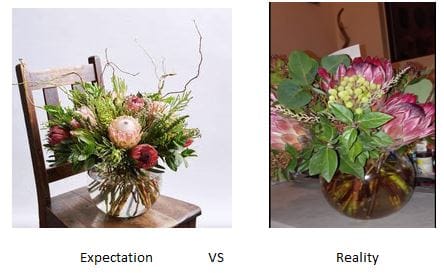 Customer photo review of Protea Vase Arrangement