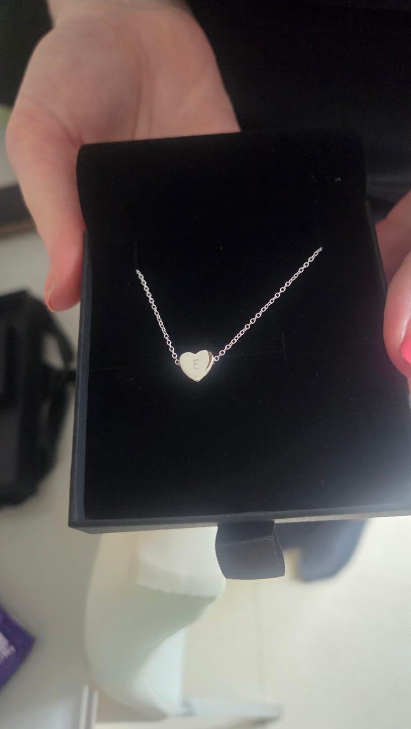 Customer photo review of Amo Heart Necklace in Silver