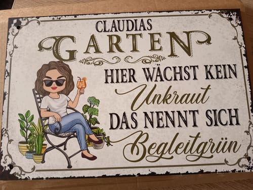 Customer photo review of Personalisiertes Gartenschild mit Namen Anpassbar