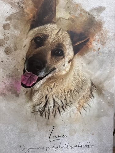 Customer photo review of Foto de tu mascota en estilo acuarela | Regalo para cachorros, perros y gatos