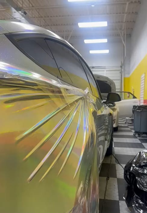 Customer photo review of Holographic Chrome Vehicle Wrap