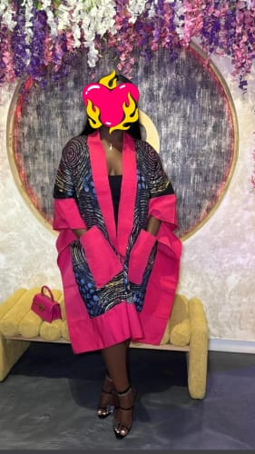 Kassie review of Delaiah Adire  Kimono | Pink image 1 out of 1