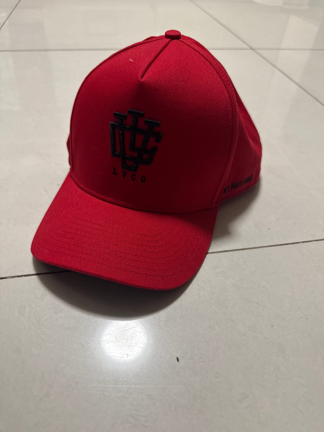 Customer photo review of ULTRA FIT MIDNIGHT RED A-Frame Snapback
