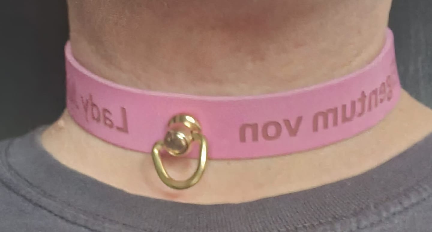 Customer photo review of YOU  Personalisiertes Halsband mit O-Ring und Wunschtext, individuell erstellt. Verschiedene Farben, italienisches Premium Vacchetta Leder