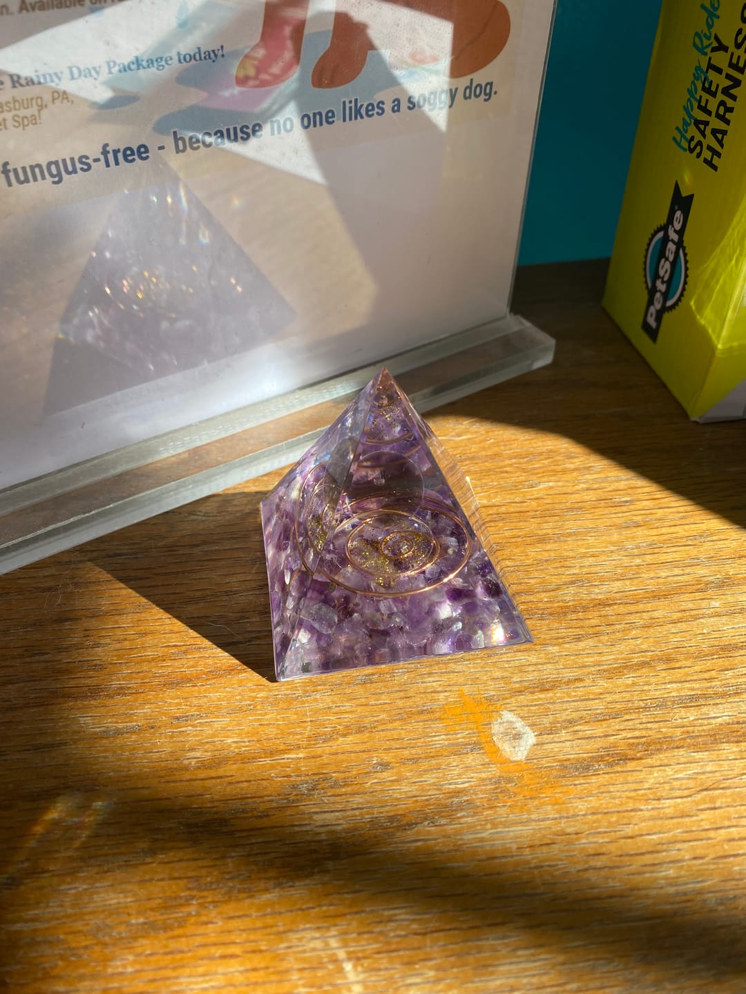 Customer photo review of Smoky Quartz Amethyst Obsidian Pyramid