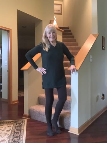 Customer photo review of Evie Ribbed Tunic - Deep Timber