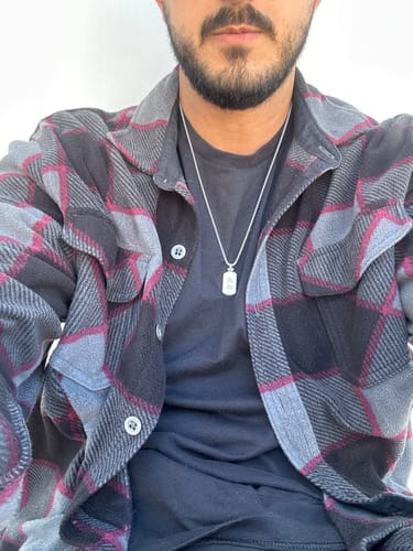 Customer photo review of Beveled Edge Two Tone Dog Tag