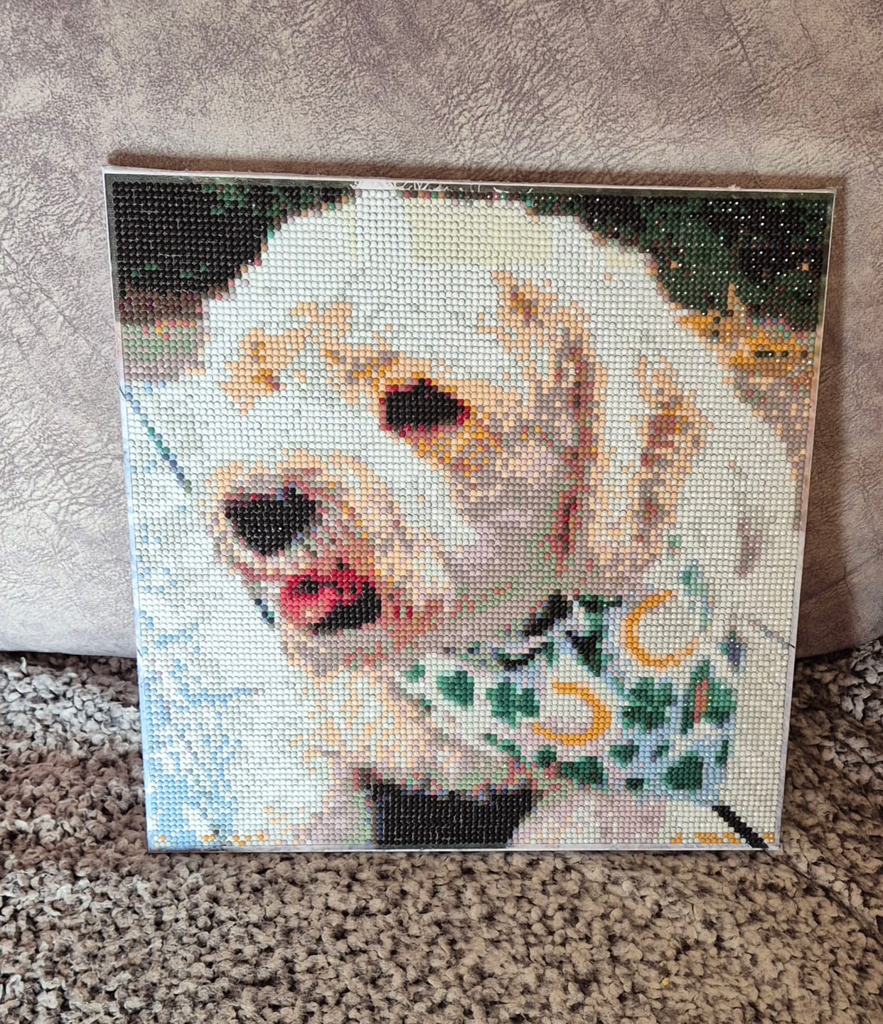 Customer photo review of Personalised Crystal Art Canvas Kit