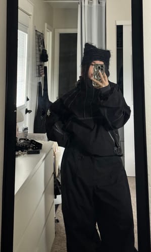 Customer photo review of Women's Black Lightweight Breathable Baggy Snow Pants