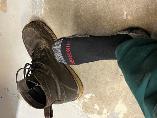 Customer photo review of J.B. Field's "Hiker GX" 74% Merino Wool Hiking Crew Sock
