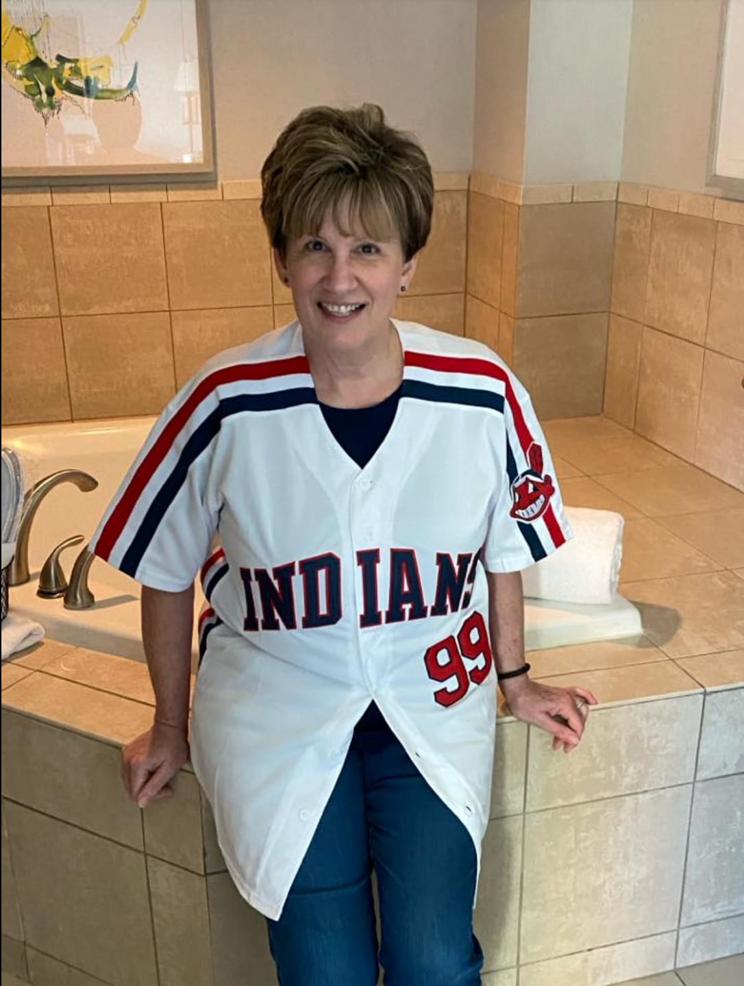 Customer photo review of Ricky Vaughn Wild Thing Indians Baseball Jersey